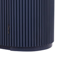 Vertical Striped Door Storage Cabinet With Metal Handles, Adjustable, Suitable For Study, Entryway And Living Room Navy Blue Mdf