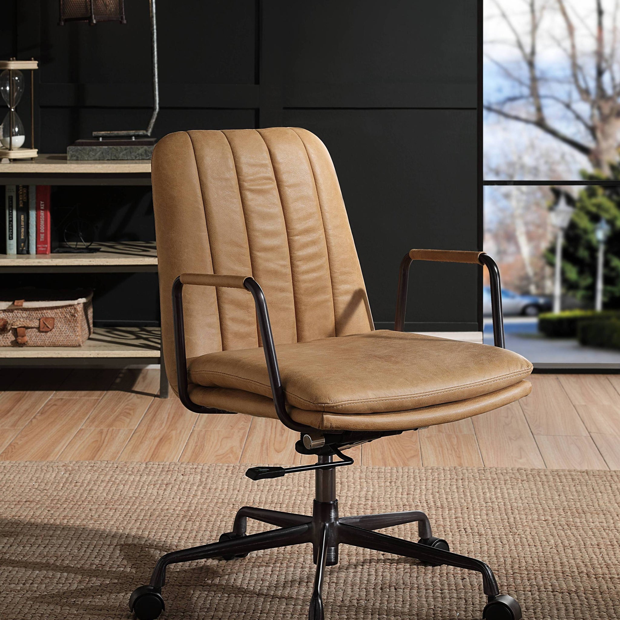 Rum Office Chair With Swivel Solid Brown Office Office Chairs Solid Back Swivel Genuine Leather