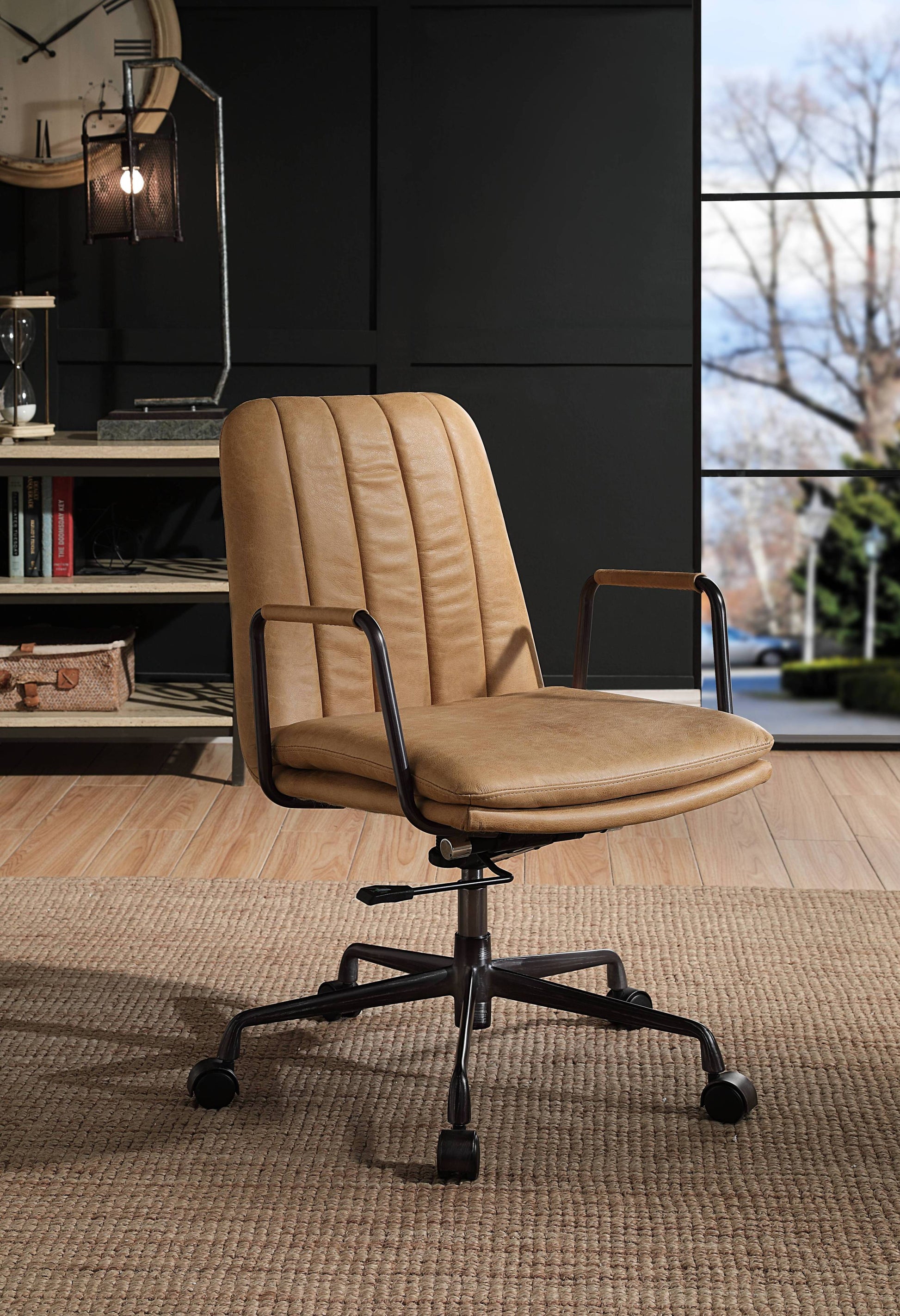 Rum Office Chair With Swivel Solid Brown Office Office Chairs Solid Back Swivel Genuine Leather