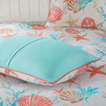 6 Piece Cotton Sateen Duvet Cover Set King Coral Cotton