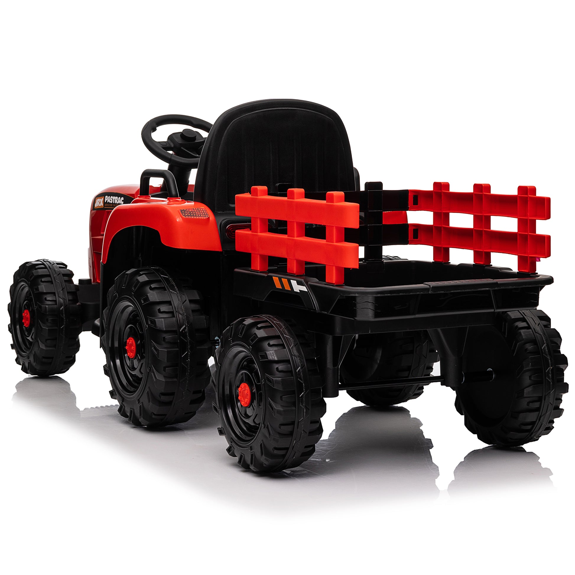 Ride On Tractor With Trailer,24V 400W Powered Electric Tractor Toy W Remote Control,Electric Car For Kids,Three Speed Adjustable,Power Display, Usb,Mp3 ,Bluetooth,Led Light,Two Point Safety Belt. Red 50 99 Lbs Polypropylene