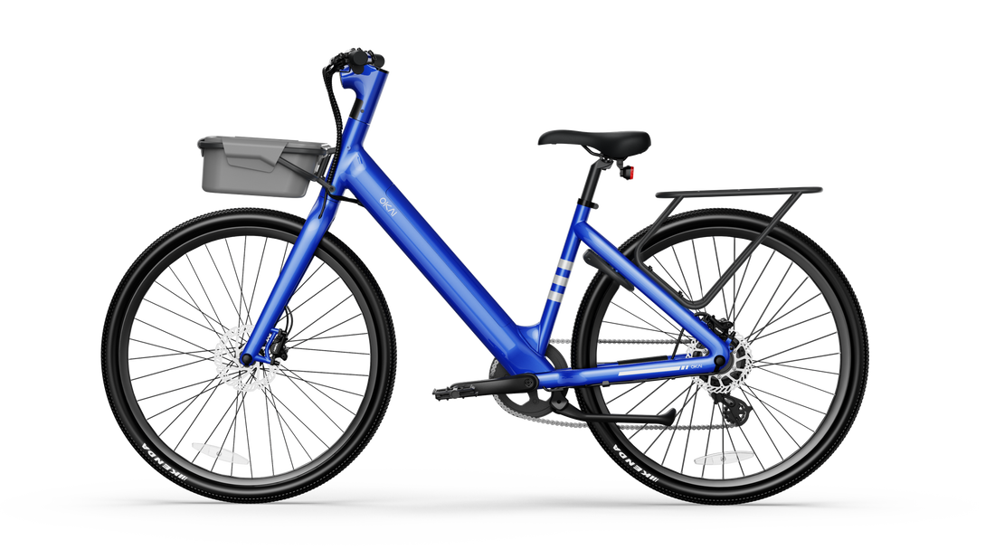 Minimalist Fitness Step Through E Bike W Up To 62 Miles Max Operating Range And 20 Mph Max Speed Bolt Blue Blue Aluminum