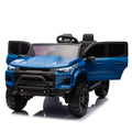 24V10A Two Seater Kids Ride On Electric Pickup, Kids Ride On Toy W Parents Remote Control,4Wd 800W Motors,Two Safety Belts,High Gate Safety Design,Usb,Bluetooth, Speed 2.49 3.73Mph For Kids Aged 3 . Blue 50 99 Lbs Polypropylene