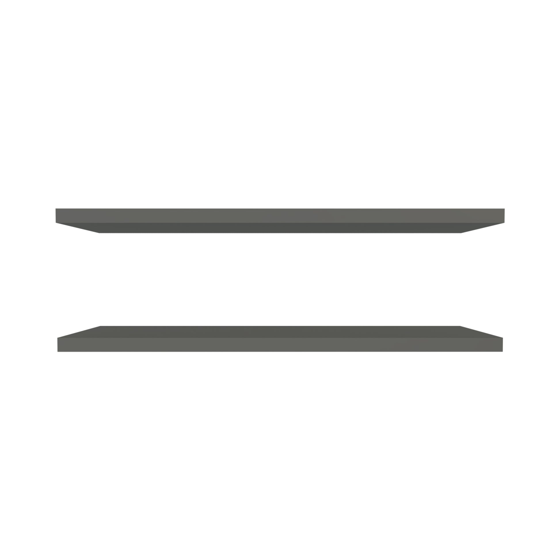 Floating Shelves 1.50" H, With 2 Shelf, Matt Gray Grey Solid Wood Mdf Engineered Wood