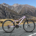 A24208 Ecarpat 24 Inch Mountain Bike, 21 Speed V Brake, Front Suspension, Carbon Steel Frame Mountain Bike For Teenagers Girls Women Bicycles Cycling Purple Durable Garden & Outdoor Polyurethane Foam Steel