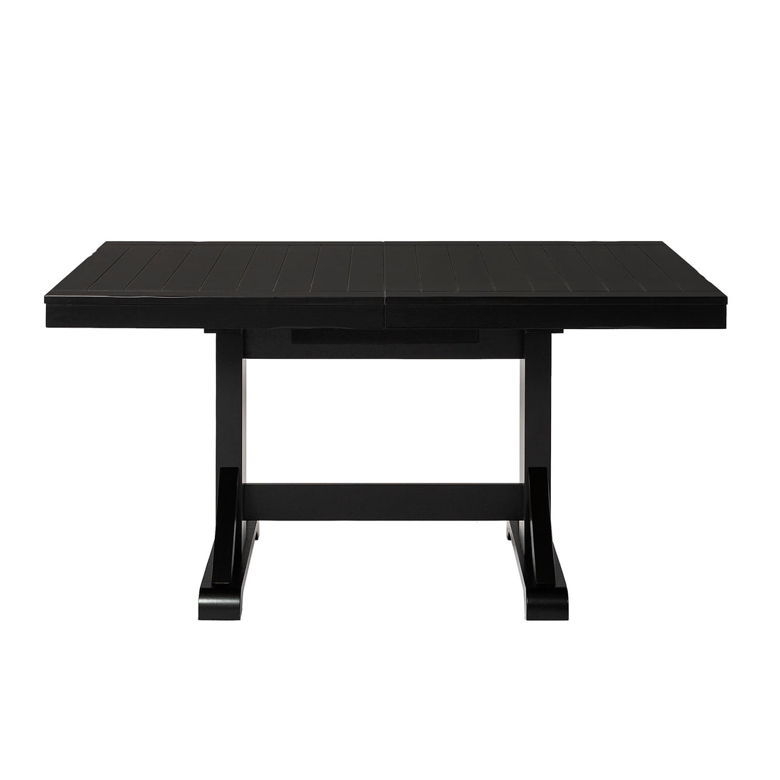 Classic Extendable Trestle Dining Table Antique Black Black Mdf