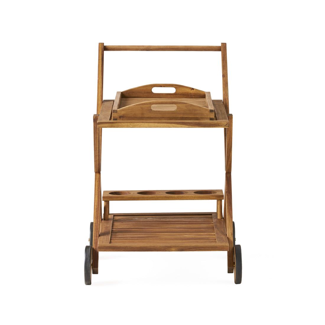 Riviera Bar Cart Natural Stained Wood