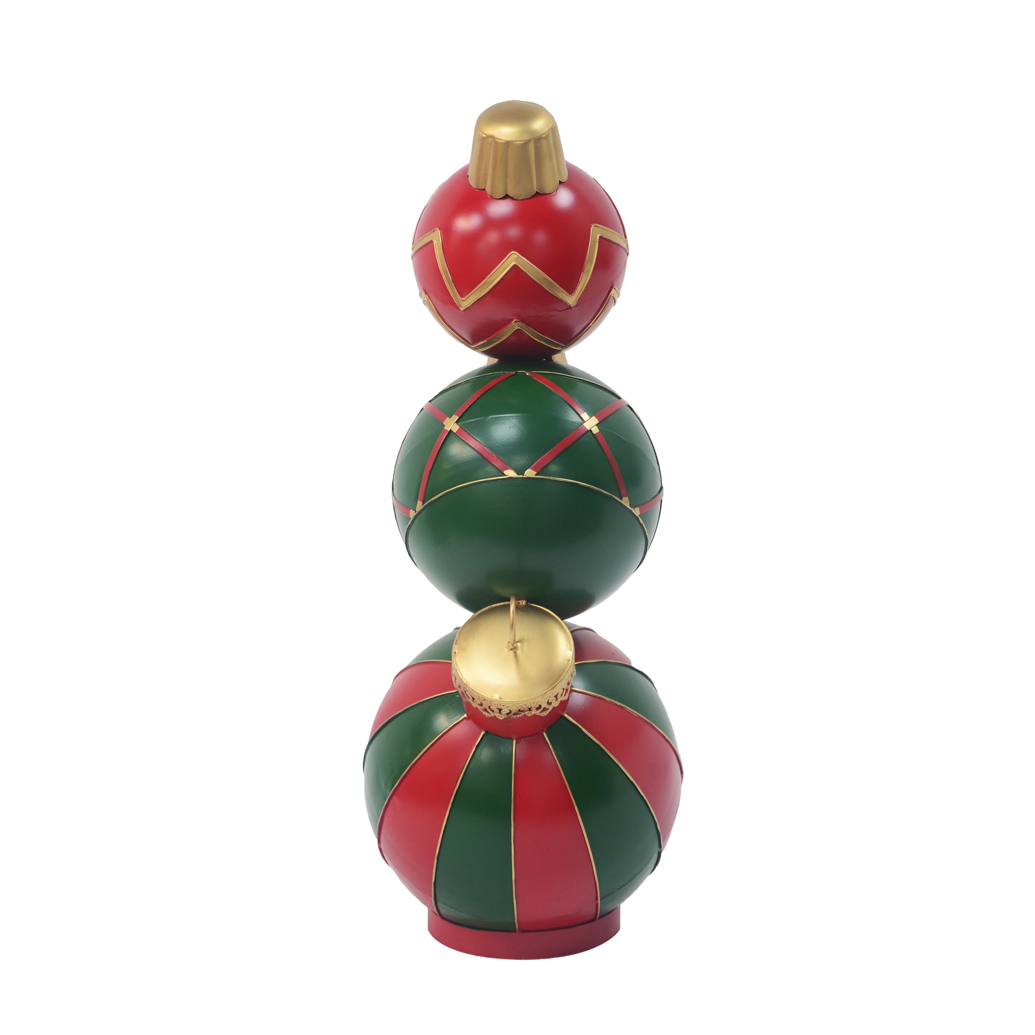 Classic Stacked Christmas Ball Decoration Red Iron