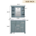 36'' Bathroom Vanity With Medicine Cabinet, Modern Mirror Cabinet With Adjustable Shelf, Bathroom Storage Cabinet With 2 Soft Closing Doors And 2 Drawers, Bathroom Vanity With Cabinet Door Organizers 2 Blue 2 Bathroom Freestanding French Country Solid