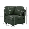 Adjustable Arms And Backs Sectional Sofa, Modern Sectional Couch U Shaped Sofa Couch With Storage Ottoman, Sofa With Convertible Chaise Green Green Polyester 4 Seat