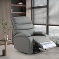 Rocking Recliner Chair,360 Degree Swivel Nursery Rocking Chair,Glider Chair,Modern Small Rocking Swivel Recliner Chair For Bedroom,Living Room Chair Home Theater Seat Dark Grey Gray Gray Faux Leather Manual Push Button Primary Living Space Soft Loose