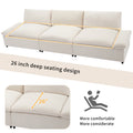 119.5'' 3 Seater Sofa With 2 Storage Unitsfor Living Room, Office, Apartment Beige Polyester 3 Seat