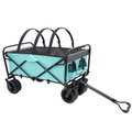 440Lbs Collapsible Foldable Wagon Cart With Strapping System ,Beach Wagon Utility Cart Utility Wagon Grocery Cart For Camping Shopping Sports Gardening Fishing Supports 3Pcs Plastic Liner Bag Blue