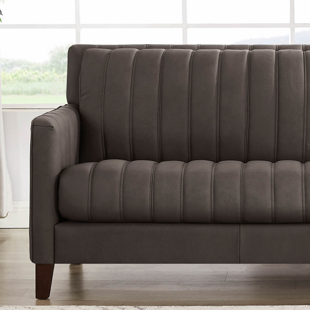 Ennis Leather Sofa Chocolate Down Filling Genuine Leather 3 Seat