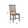 Wallace Ii Tan Linen & Weathered Oak Finish Side Chair Set Of 2 Oak,Tan Linen,Synthetic Wood