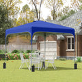 Outsunny 8' X 8' Pop Up Canopy Tent With Wheeled Carry Bag And 4 Sand Bags, Instant Sun Shelter, Tents For Parties, Height Adjustable, For Outdoor, Garden, Patio, Royal Bue Blue Steel