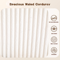 Arrived 131'' Modular Sectional Couch, U Shaped Sofachaise Lounge, Striped Fabric,Upholstered 4 Seater Couch For Living Room, Bedroom, Free Combination Sofa Corduroy ,White White Polyester Primary Living Space Soft Modern Square Arms Foam Upholstered 4