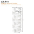 23.6'' Rotating Shoe Rack Tower, 7 Tier Spinning Shoe Shelf With 5 Grids Per Layer, Display Rack, 360 Revolving Shoe Carousel Closet Organizer For Entryway, Living Room, White 7 White Primary Living Space Particle Board