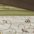 Embroidered 7 Piece Comforter Set Green King King Green Polyester