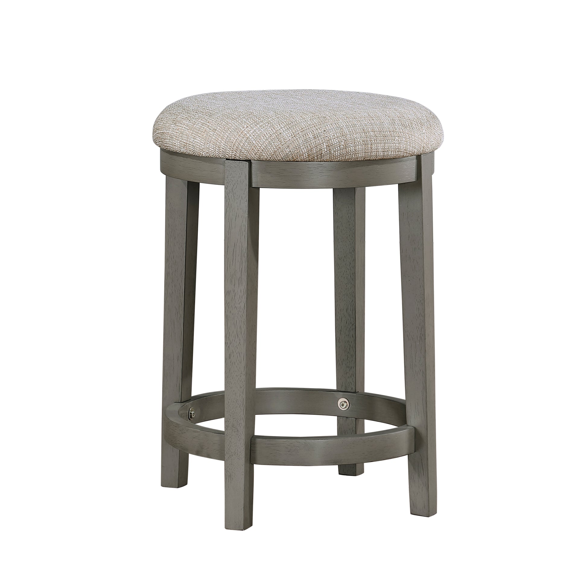 Light Gray Finish Counter Height Stools Set Of 2, Foam Cushioned Seat Industrial Design Kitchen Dining Furniture Light Gray Dining Room Wood