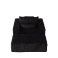 75 Inch Corduroy Sponge Sofa Lounge Chair With Removable Footrest,No Assembly Required,Fluffy Modern Sleeper Chair For Indoor Living Room Bedroom Black Foam Corduroy 1 Seat