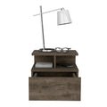 Adele Floating Nightstand With Drawer And Open Storage Shelves Brown 1 Drawer Bedroom Open Storage Modern Shelf Particle Board Engineered Wood