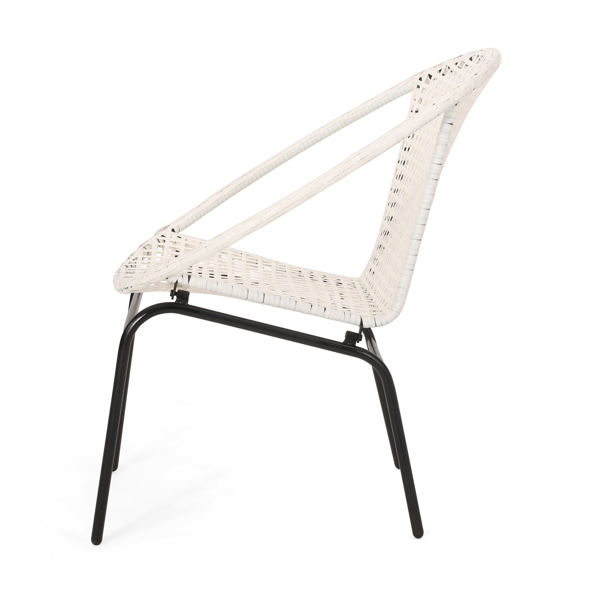 Java Outdoor Wicker Chair Set Of 2 White Iron