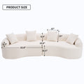 4 Seater White Sofa With Chenille Fabric, 30D ,60 Hardness Full Sponge,4 Pillow For Living Room, Home Furniture Sleeper Sectional Sofa For Apartment White Foam Spring 4 Seat