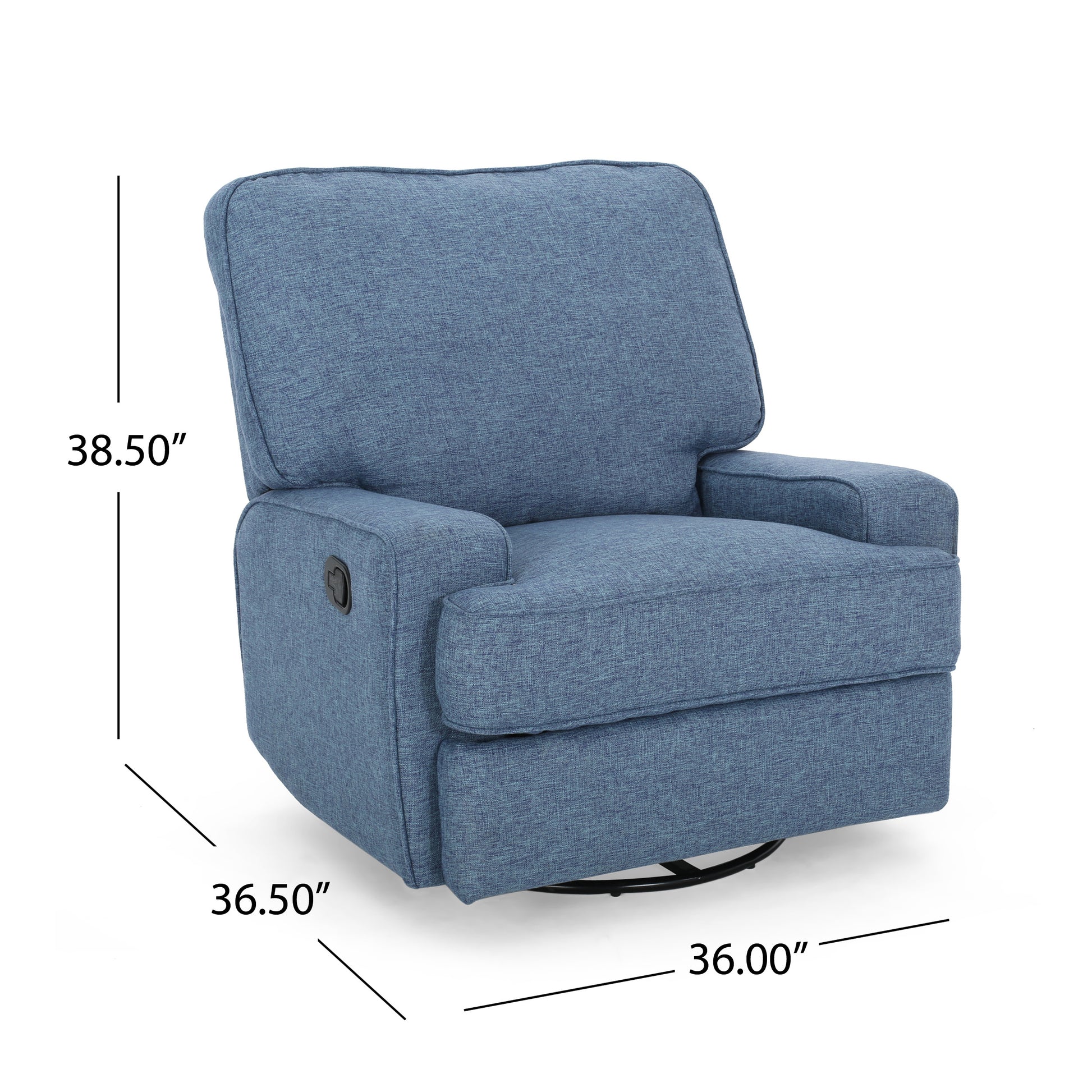 36" Wide Manual Standard Recliner Navy Blue Fabric