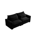 Modern Sofa 2 Seater Corduroy Fabric Sofa With Armrests For Apartment Living Room, Black Black Corduroy 2 Seat