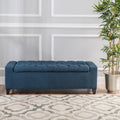 Guernsey Ottoman Navy Blue Fabric