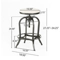 Casini Barstool White Black Fabric Metal