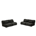 Modern Oversized Modular Sofa Set Chenille Fabric Living Room Sofa With Cylindrical Pillows, Freely Arrangeable, Perfect For Home And Lounge Spaces Black Chenille 4 Seat