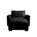 Black Corduroy Sofa Couch, Modular Couch With Storage Ottoman, Couch Deep Seat Couches For Modern Living Room Apartment Office Black Corduroy 1 Seat