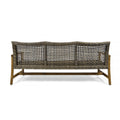 Hampton Wood Wicker 3 Seater Natural Grey Acacia Wood