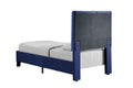 Luma Blue Twin Upholstered Bed Twin Blue Foam Solid Wood