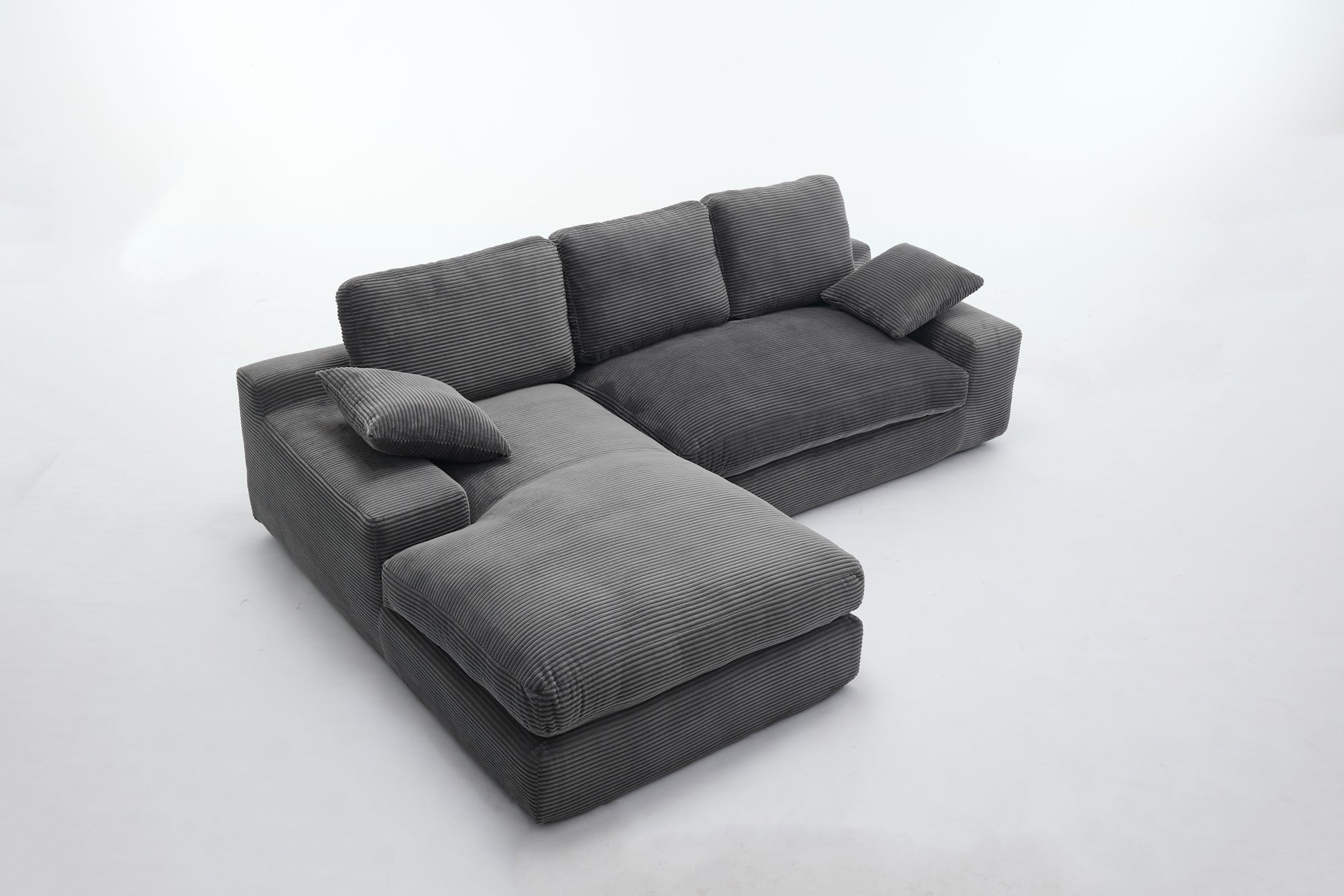 99*69" Modular Sectional Living Room Sofa Set, Modern Minimalist Style Couch, Upholstered Sleeper Sofa For Living Room, Bedroom, 2 Pc Free Combination, Installation Free Sofa, L Shape, Grey Grey Primary Living Space Soft Minimalist,Modern Foam Spring 4