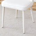 Table And Chair Set, Mdf Desktop, White Metal Table Legs, Stable And Beautiful, Suitable For Most Styles Of Home. Modern Simple Dining Table, Comfortable Seating. White Seats 4 Mdf