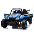 24V Two Seater Kids Ride On Electric Car W Parents Control,Seat Width 20.47In,2Wd,Four Wheel Suspension,The Police Car With A Megaphone,Power Display,Bluetooth,Mp3,Usb Tf,Music,Led Lights For Kids. Blue Polypropylene