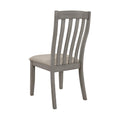 Set Of 2 Dining Chairs With Upholstered Seat In Coastal Grey Solid Grey Dining Room Dining Chairs Slat Back Set Of 2 Mdf