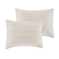 3 Piece Cotton Seersucker Duvet Cover Set Queen Ivory Cotton