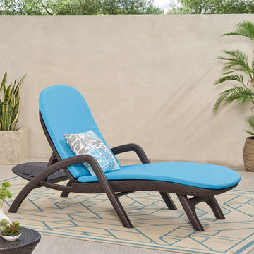 Mikael Chaise Lounge With Cushion Dark Brown Polypropylene