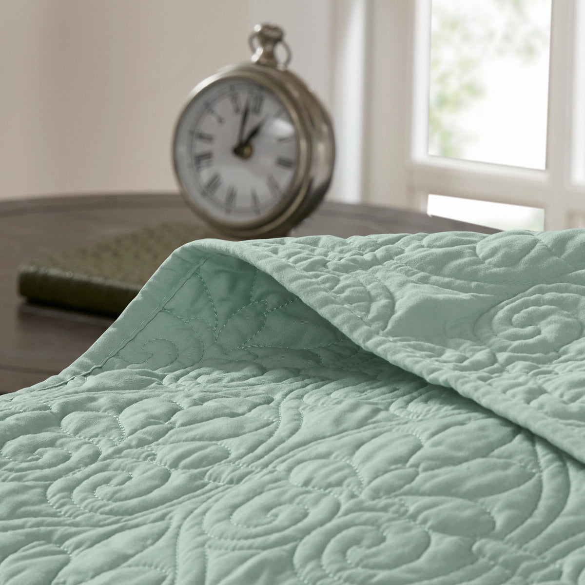 Reversible Bedspread Set Seafoam Twin Seafoam Cotton