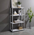 Tennos White & Chrome Finish Bookshelf White Metal,Synthetic Wood