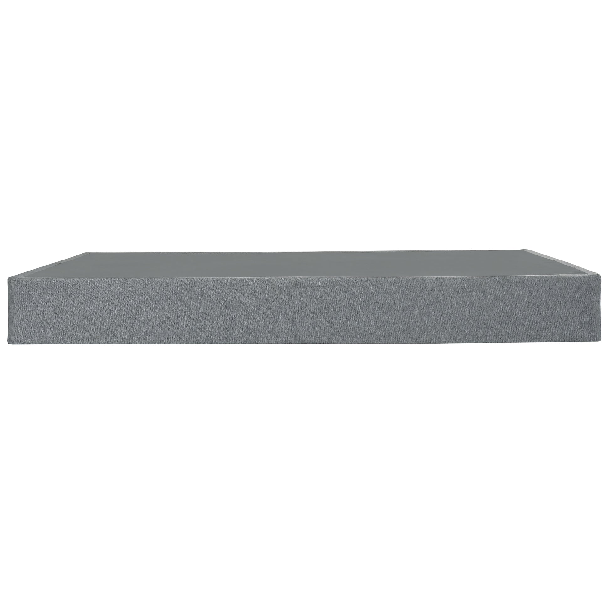 9 In. Twin Xl Size Folding Mattress Box Spring Foundation Bed Base, Polyester, Metal Frame, Gray Gray Bedroom Contemporary Metal Polyester Twin Xl