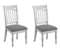 Mariano Gray Slat Back Dining Chairs, Set Of 2 Gray Solid Wood