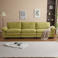 Modular Sectional Sofa With Movable Ottoman,L Shaped Corduroy Fabric Couch With High Supportive & Soft Sponges And Removable Ottoman, Sleeper Comfy Upholstered Furniture For Living Room,Green Green