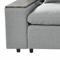 L Shaped Modular Sectional Sofa With Removable Back Cushions,3 Pillows And 2 Storage Spaces,Suitable For Living Rooms,Offices And Apartments Gray Polyester 3 Seat