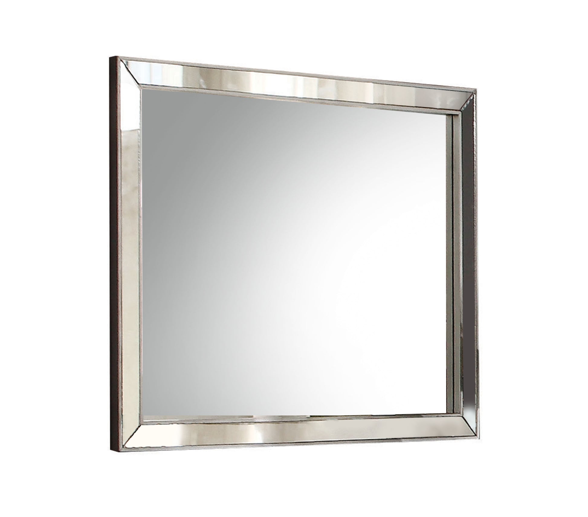 Voeville Ii Platinum Finish Mirror Silver Mirror,Synthetic Wood