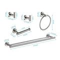 5 Piece Bathroom Towel Rack Set Wall Mount Brushed Nickel Aluminium